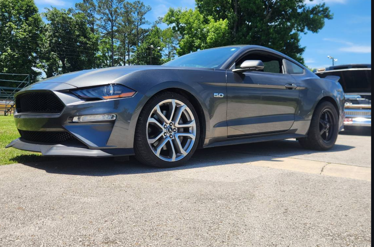 Chris Sanderson Jr.’s gray 2018 Ford Mustang GT