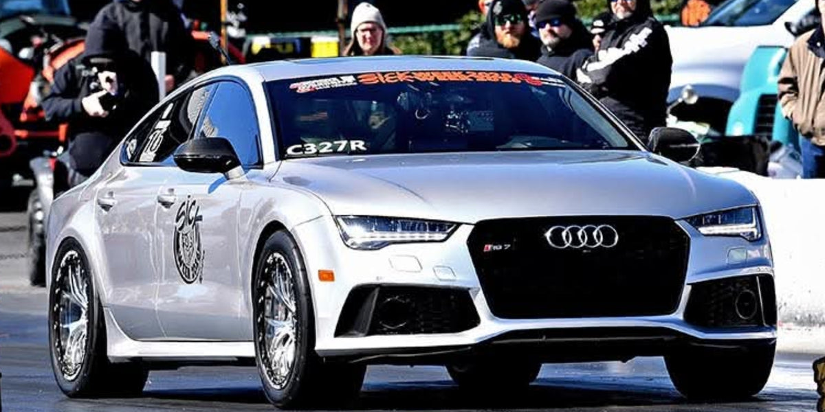 Patrick Greene’s silver 2017 Audi RS7 at a racing event
