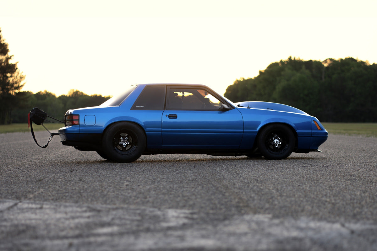 Todd and Samuel Aaron’s blue 1984 Ford Mustang
